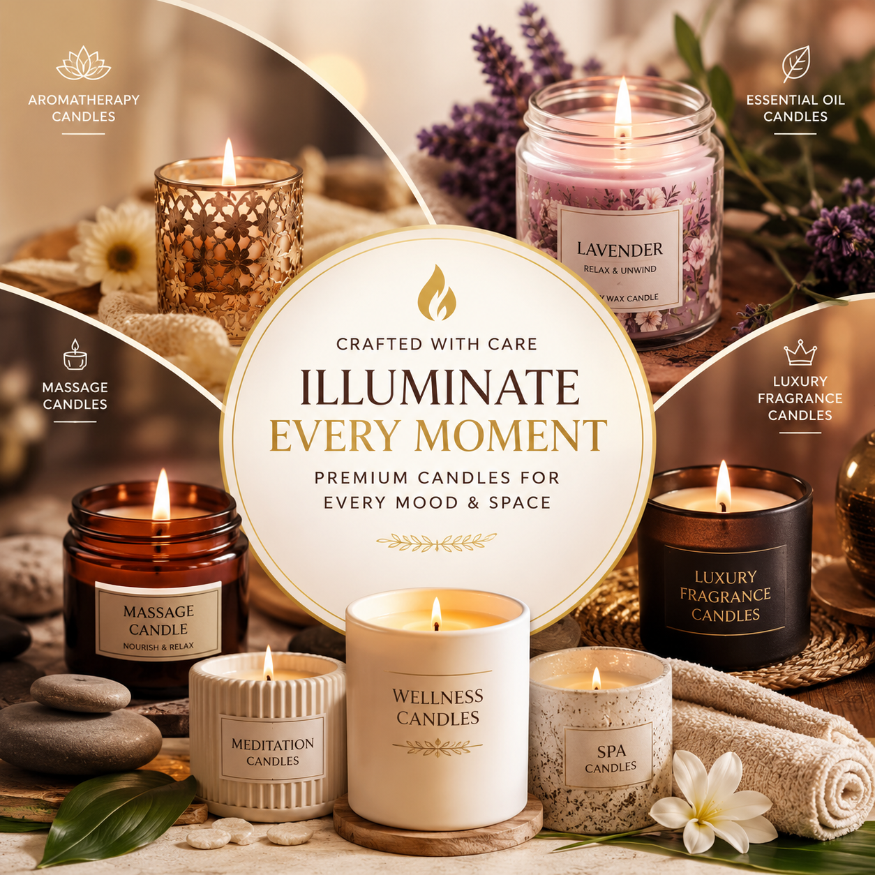 Fusion of Glow Hand-Poured Scented Candles